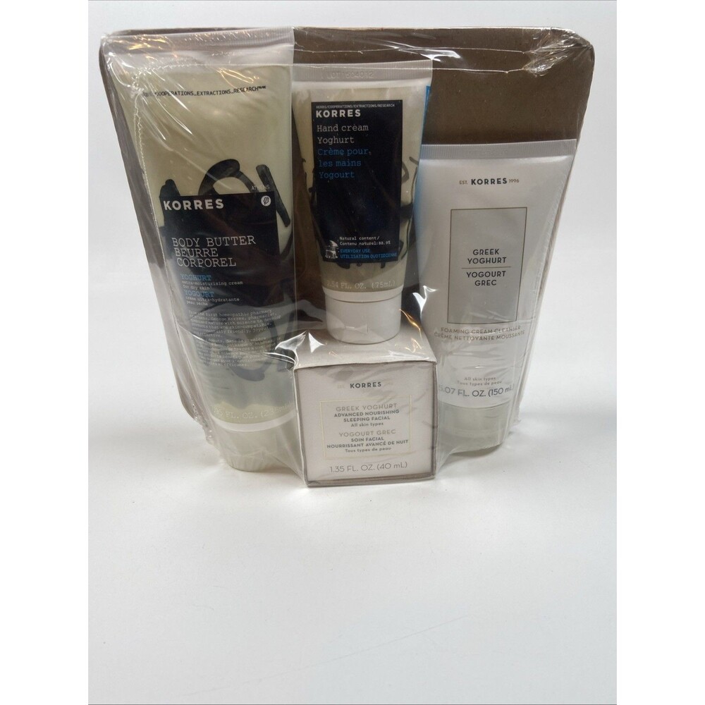 KORRES Greek Yoghurt Skincare Gift Set Body Butter Cleanser Hand Cream Facial
